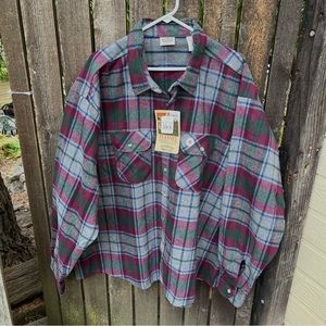 Five Brother Vintage Brawny Extra Weight Plaid Flannel Shirt NWT Sz 4XL
